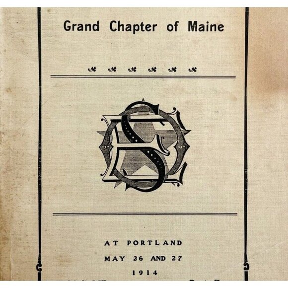 Order Of The Eastern Star 1914 Masonic WW1 Portland Maine Chapter Vol VII E47 - Picture 1 of 2